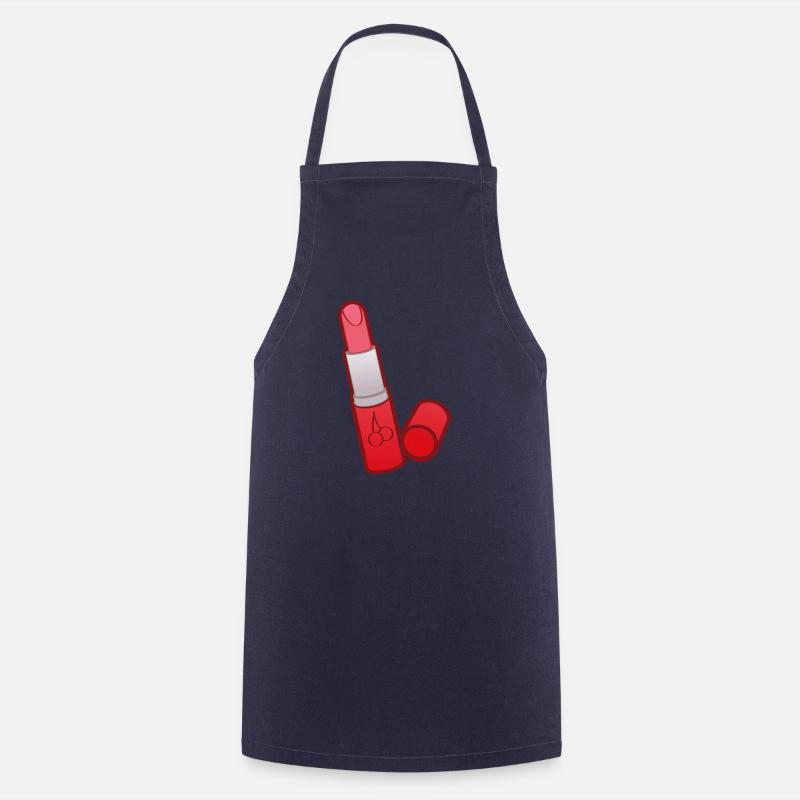 Niedliche Zeichnung Vectoring Lippenstift Kirsche - Kochschürze - Navy