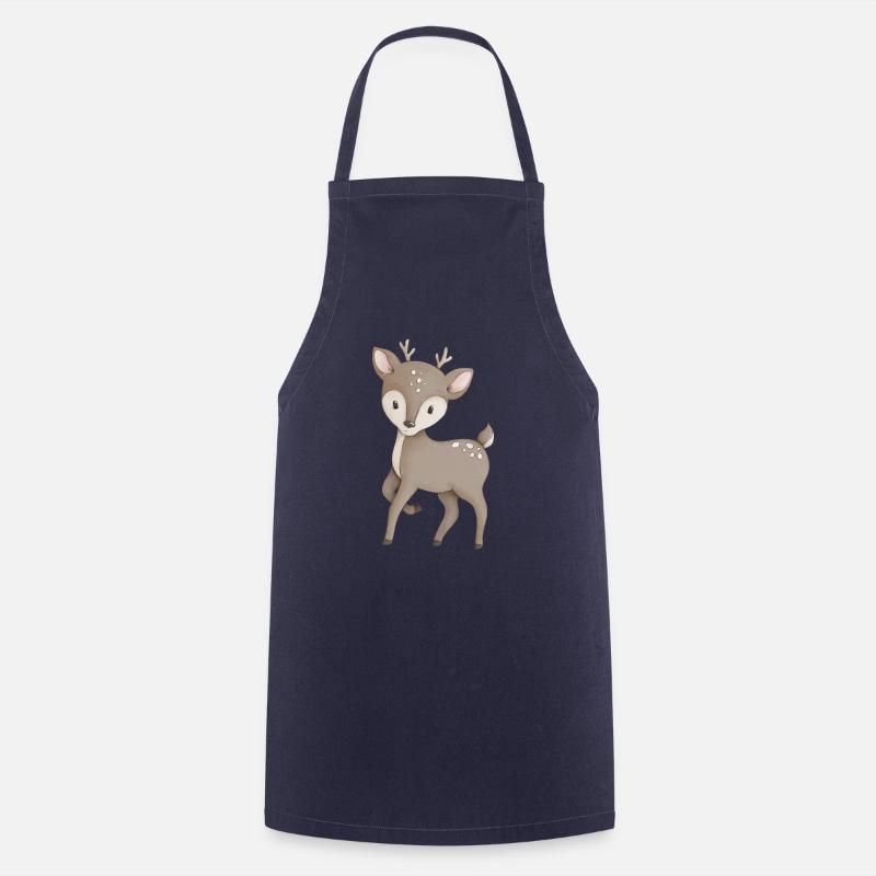Cerf faon - Tablier de cuisine - marine