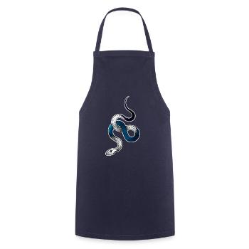 Cosmos Snake - Cooking Apron - navy - Front - AI Model Male 185 dark (185cm)