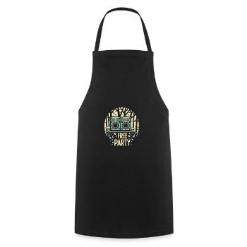 Free Party 2 - Tablier de cuisine - noir - Devant - AI Model Male 185 dark (185cm)