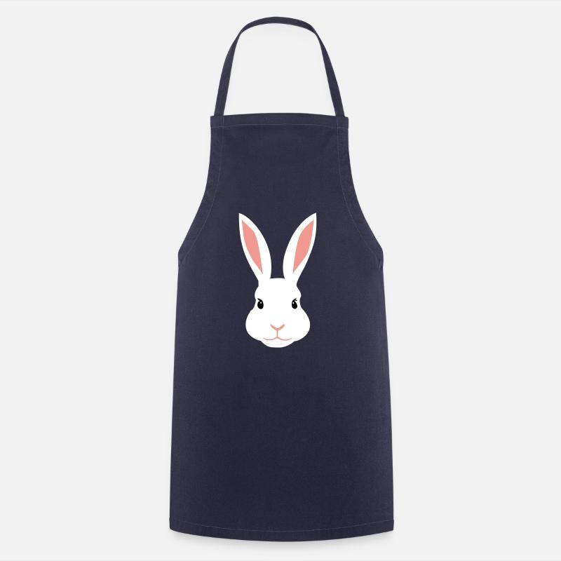 Weißes weibliches Kaninchen - Kochschürze - Navy