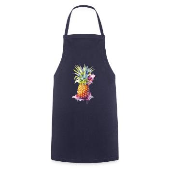 ananas - Tablier de cuisine - marine - Devant - AI Model Male 185 dark (185cm)