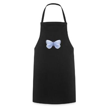 Blauer Schmetterling - Kochschürze - Schwarz - Vorne - AI Model Male 185 dark (185cm)