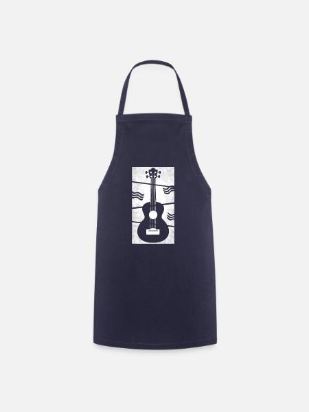 Ukulele meets geometry white - Kochschürze - Navy