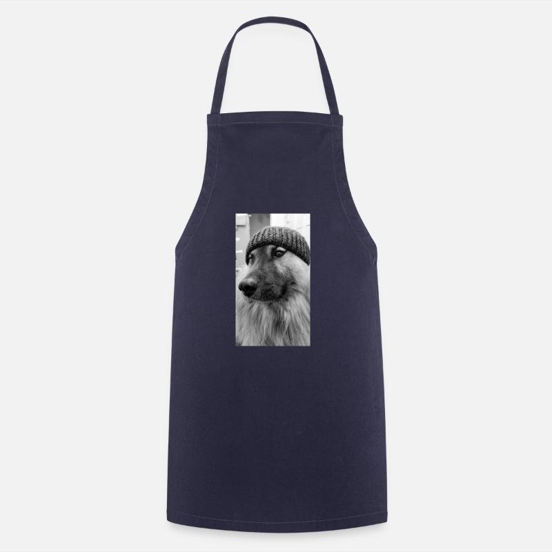 Eurasier schwarz weiß - Kochschürze - Navy