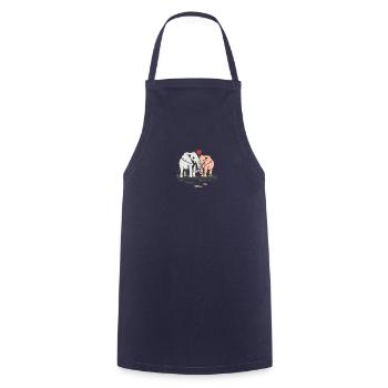Elephants in love Photo - Kochschürze - Navy - Vorne - AI Model Male 185 dark (185cm)