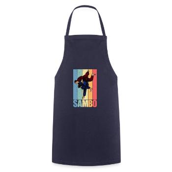 Sambo Arts Martiaux Russie URSS Costume de sport - Tablier de cuisine - marine - Devant - AI Model Male 185 dark (185cm)