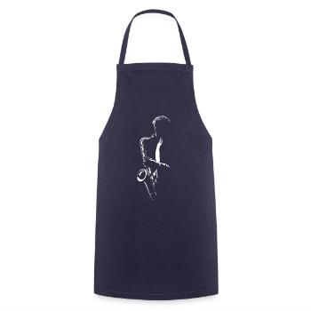 SAXOPHONISTE, T-SHIRT SAXOPHONE RÉTRO POUR SAXOPHONISTE - Tablier de cuisine - marine - Devant - AI Model Male 185 dark (185cm)