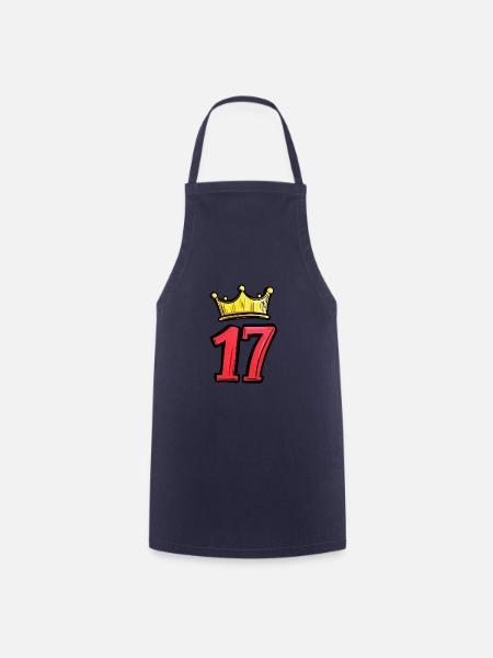 17 Zahl Trikot Krone - Kochschürze - Navy
