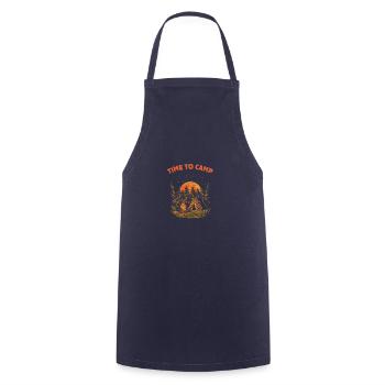 Time to Camp Summer Wildlife Tropical Outdoor C - Cooking Apron - navy - Front - AI Model Male 185 dark (185cm)