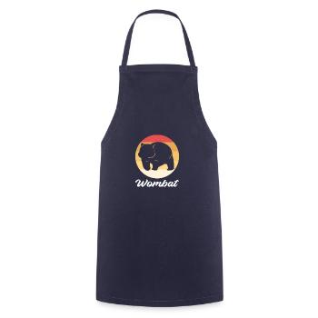 Wombat bei Sonnenuntergang. Zookeeper. Geschenk - Kochschürze - Navy - Vorne - AI Model Male 185 dark (185cm)