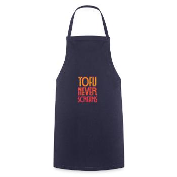 Les amateurs de tofu ne crient jamais au tofu. Cadeau - Tablier de cuisine - marine - Devant - AI Model Male 185 dark (185cm)