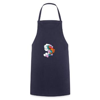 Cherry Blossom Aquarist Poison - Cooking Apron - navy - Front - AI Model Male 185 dark (185cm)