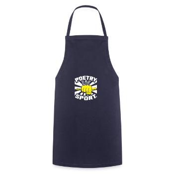 Poetry Sport Poet Enthusiast Gift - Cooking Apron - navy - Front - AI Model Male 185 dark (185cm)