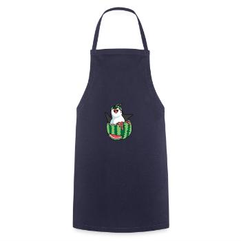Melon Penguin Fruit Merchant Gift - Cooking Apron - navy - Front - AI Model Male 185 dark (185cm)