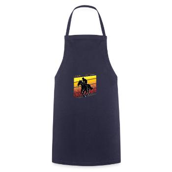 Pferderennwettbewerb Rancher Geschenk - Kochschürze - Navy - Vorne - AI Model Male 185 dark (185cm)