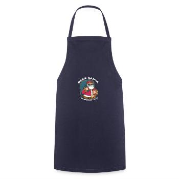 Funny Christmas Pajamas dear Santa Claus me - Cooking Apron - navy - Front - AI Model Male 185 dark (185cm)