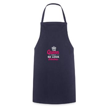 This Queen Leaves 50 Fabulous 50th Bday Present - Cooking Apron - navy - Front - AI Model Male 185 dark (185cm)