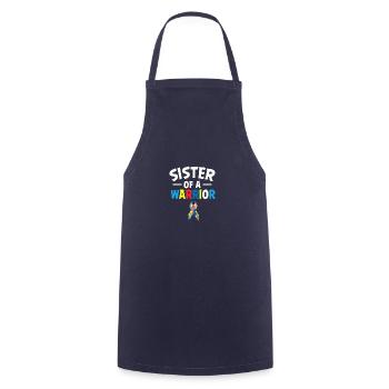 Sister of a warrior funny quote autism - Cooking Apron - navy - Front - AI Model Male 185 dark (185cm)