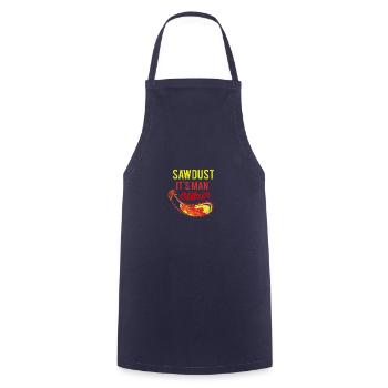 Lumberjack Sägemehl ist Mann Glitzerkettensäge ver - Kochschürze - Navy - Vorne - AI Model Male 185 dark (185cm)