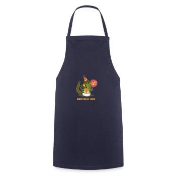 Children 3 Year Old T Rex Dinosaur 3rd Bday Boy T - Cooking Apron - navy - Front - AI Model Male 185 dark (185cm)
