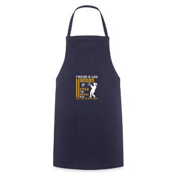 Funny saying is like breasts funny quote - Cooking Apron - navy - Front - AI Model Male 185 dark (185cm)