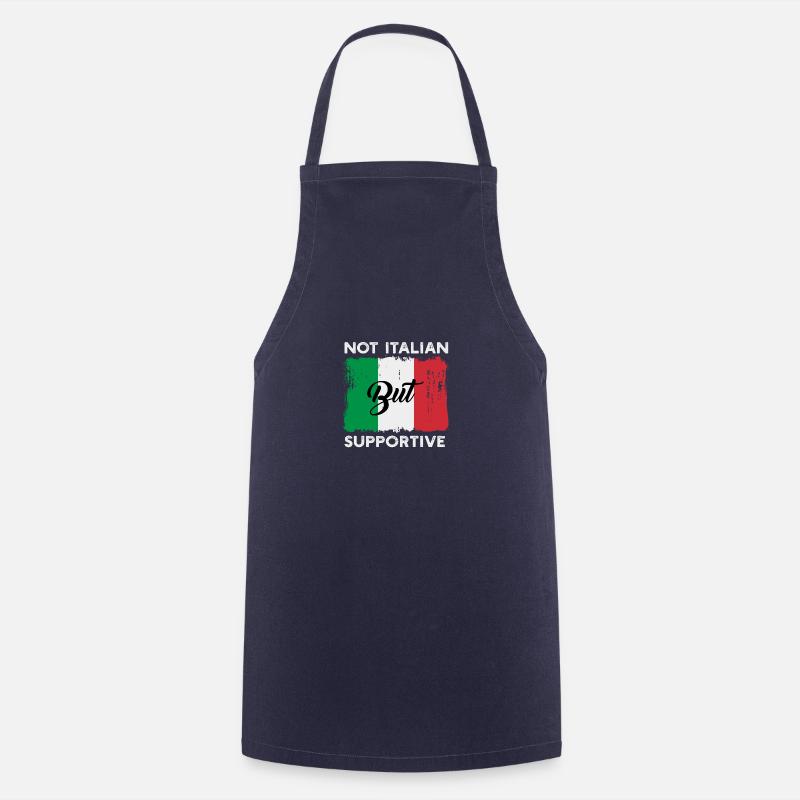 Citation notée non pas italienne, mais en bas - Tablier de cuisine - marine