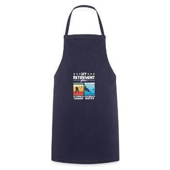 Fly fishing - Ice fishing pension scheme - Cooking Apron - navy - Front - AI Model Male 185 dark (185cm)