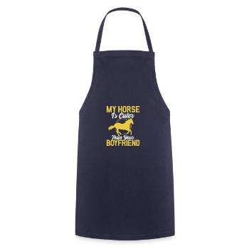 My horse is cuter than your friend - Cooking Apron - navy - Front - AI Model Male 185 dark (185cm)
