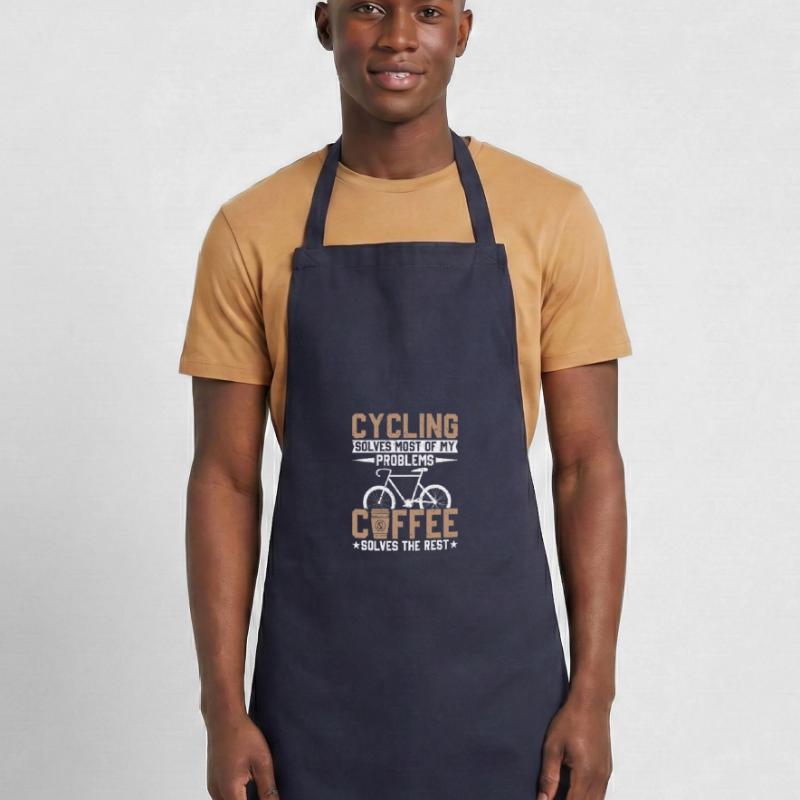 Cycling solves my problems, coffee solves the res Cooking Apron