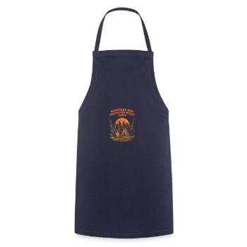 Campfires are Mountain Night Clubs Camping Wande - Cooking Apron - navy - Front - AI Model Male 185 dark (185cm)