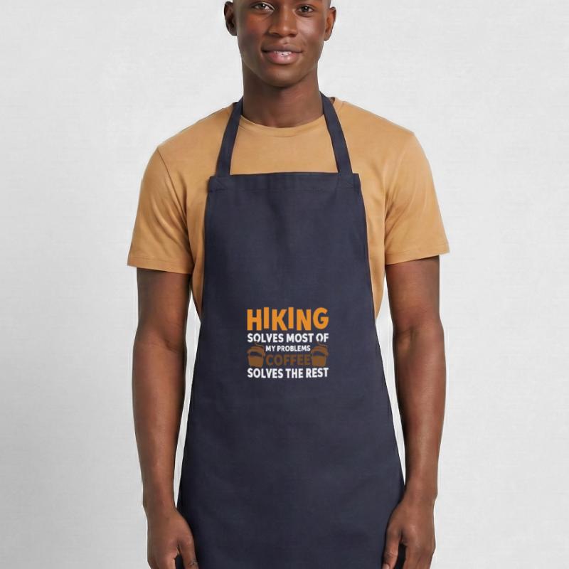 Hiking solves most problems that coffee solves Cooking Apron
