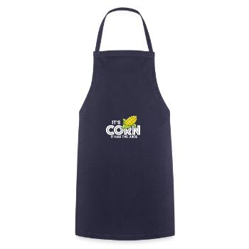 It's corn! Funny quote It has the juice - Vira - Cooking Apron - navy - Front - AI Model Male 185 dark (185cm)