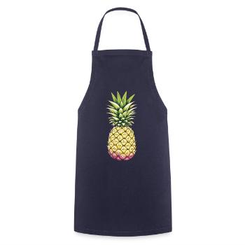 Summer Pineapple - Annanas - Cooking Apron - navy - Front - AI Model Male 185 dark (185cm)