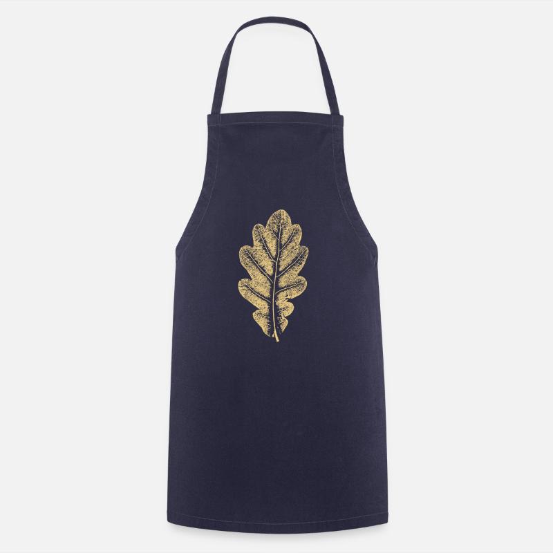 Oak Leaf - Khaki Leaf/ Oak / Tree - Cooking Apron - navy