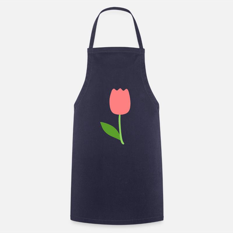 fleur de tulipe - Tablier de cuisine - marine