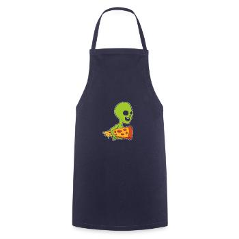 Alien und Pizza. Pizza -Liebhaber Gift - Kochschürze - Navy - Vorne - AI Model Male 185 dark (185cm)