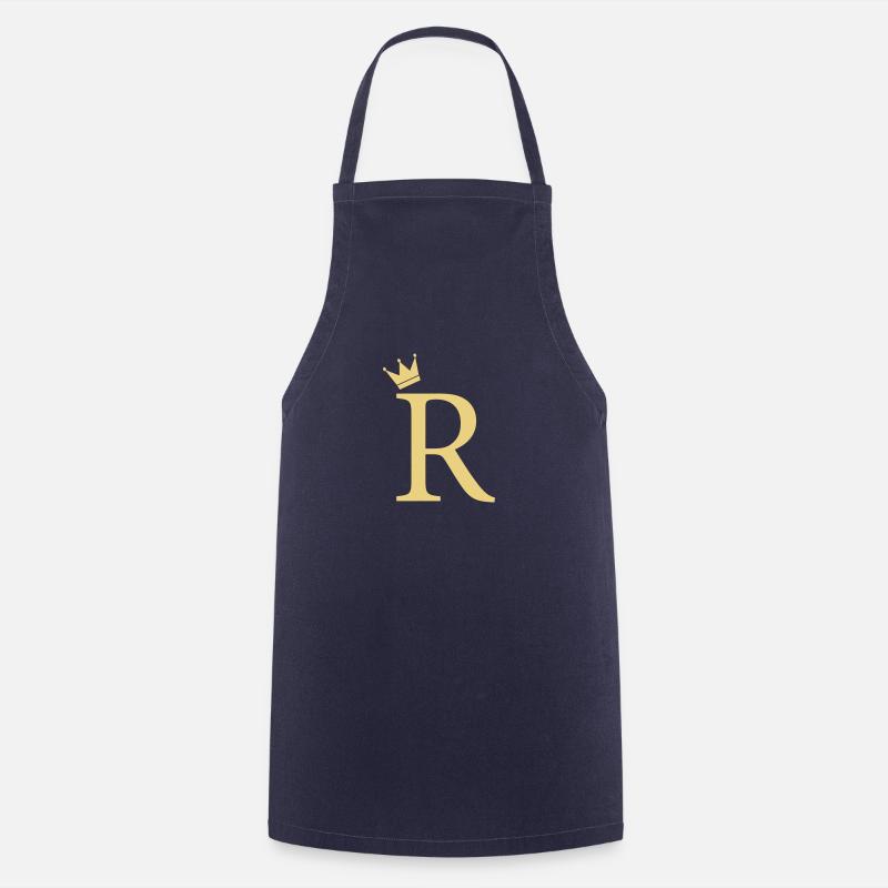 Couronne R Monogram - Tablier de cuisine - marine