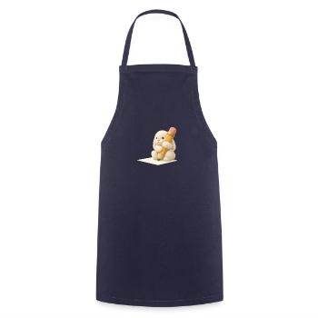 Lapin avec crayon pour enfants Design – Animal créatif - Tablier de cuisine - marine - Devant - AI Model Male 185 dark (185cm)