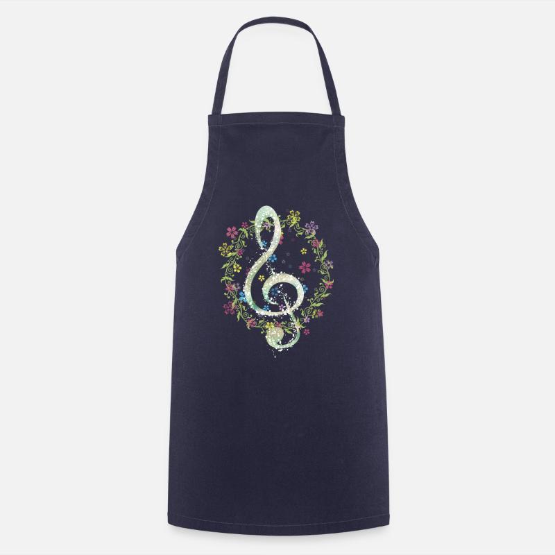 Musiknote - Kochschürze - Navy