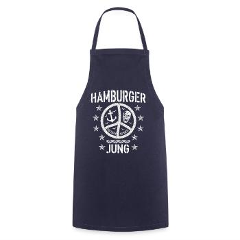 96 Hamburger Jung Peace Friedenszeichen Seil - Kochschürze - Navy - Vorne - AI Model Male 185 dark (185cm)