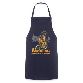 Adventure begins where plans end Adventure Bike - Cooking Apron - navy - Front - AI Model Male 185 dark (185cm)