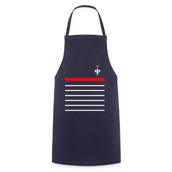 FFA Flasche Wein und Gläser 2 Sterne - Kochschürze - Navy - Vorne - AI Model Male 185 dark (185cm)