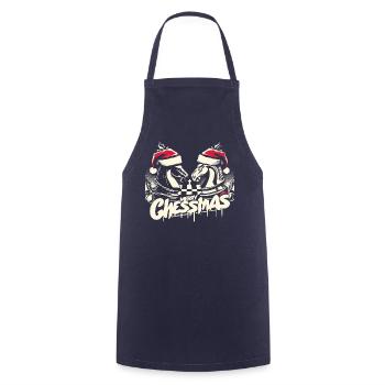 Merry Chessmas Chess Christmas - Cooking Apron - navy - Front - AI Model Male 185 dark (185cm)