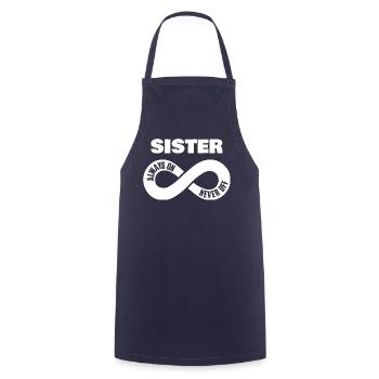 Sister Always On Never Off Sister Love Heart - Cooking Apron - navy - Front - AI Model Male 185 dark (185cm)