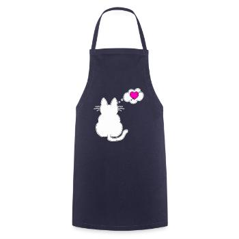 Love my cat & my cat loves me - Cooking Apron - navy - Front - AI Model Male 185 dark (185cm)