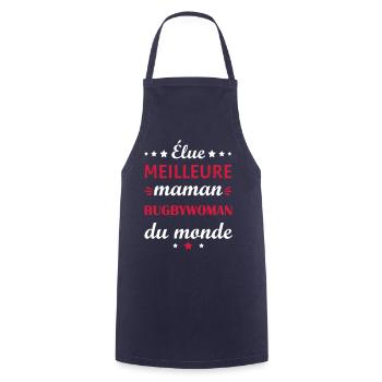 Élue meilleure maman rugbywoman, fête des mères - Tablier de cuisine - marine - Devant - AI Model Male 185 dark (185cm)