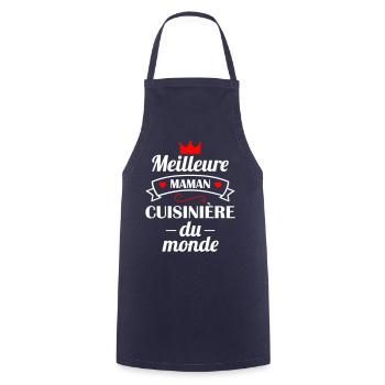 Meilleure maman cuisinière du monde,fête des mères - Tablier de cuisine - marine - Devant - AI Model Male 185 dark (185cm)