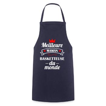 Meilleure maman basketteuse du monde, basket - Tablier de cuisine - marine - Devant - AI Model Male 185 dark (185cm)