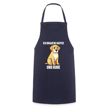 Ich Brauche Kaffee und Ruhe Labrador Labbi - Kochschürze - Navy - Vorne - AI Model Male 185 dark (185cm)
